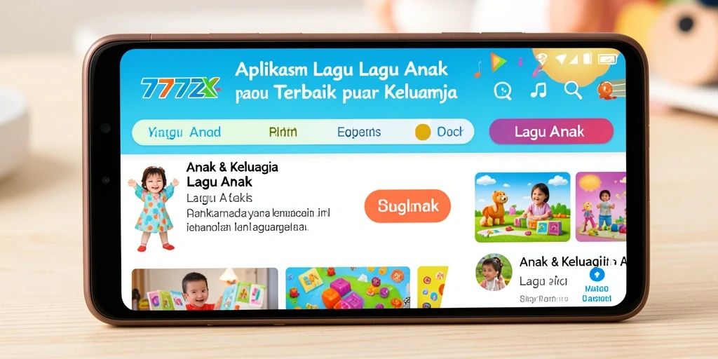 Antarmuka pengguna 777ZX yang ceria dan interaktif untuk lagu anak.