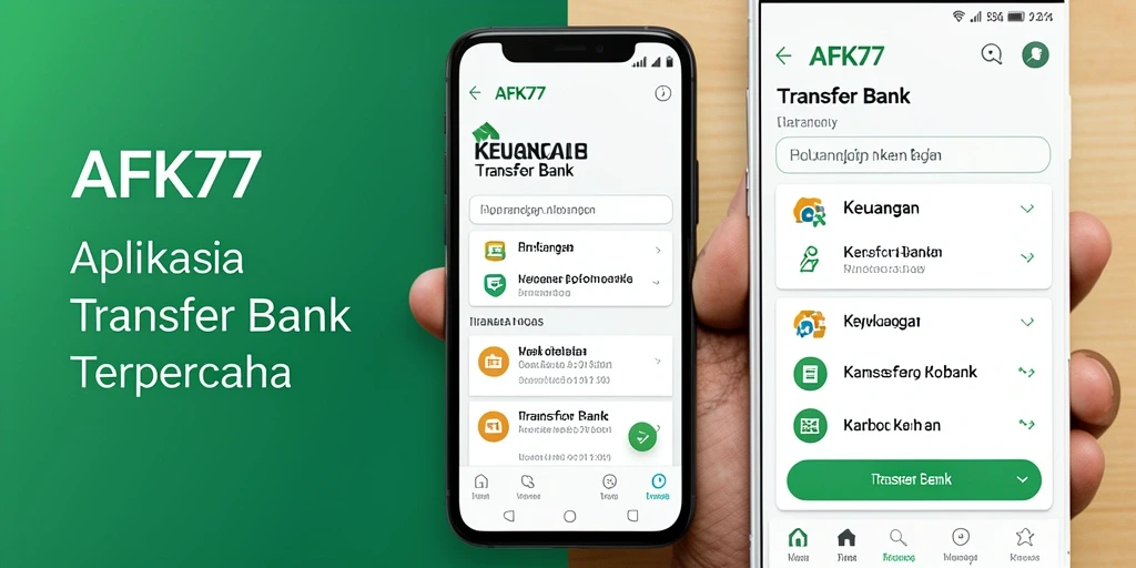 Tampilan antarmuka aplikasi AFK77 untuk Transfer Bank yang user-friendly.