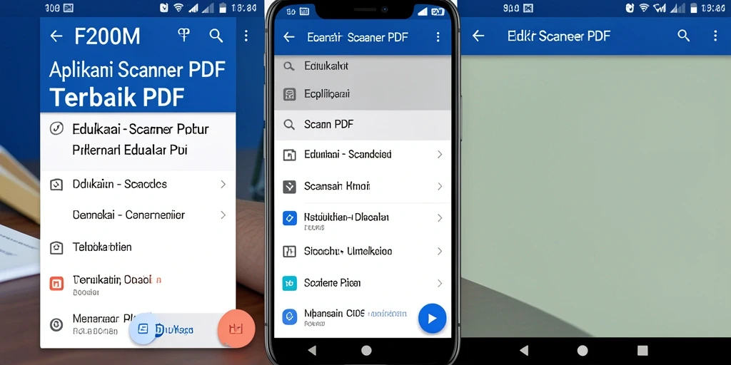Antarmuka aplikasi F200M yang sederhana untuk pemindaian PDF.