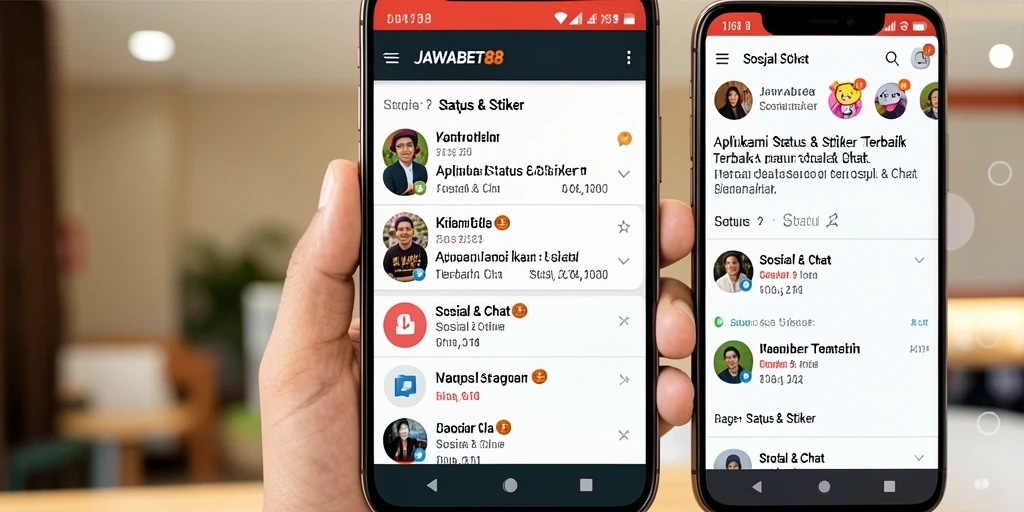 Screenshot utama JAWABET88 menampilkan antarmuka stiker yang menarik.