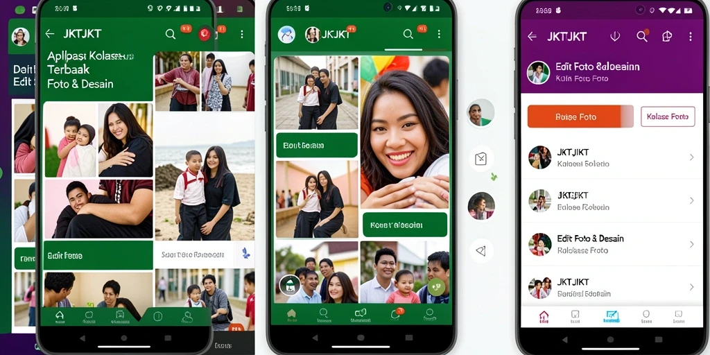 Tampilan antarmuka JKTJKT untuk kolase foto yang menarik.