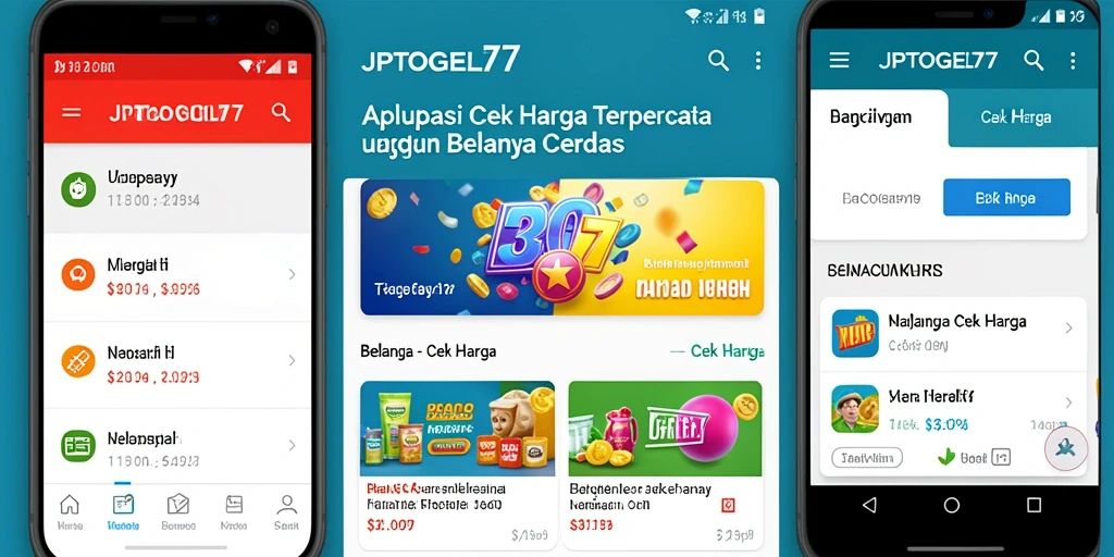 Tampilan antarmuka aplikasi JPTOGEL77 untuk cek harga produk.