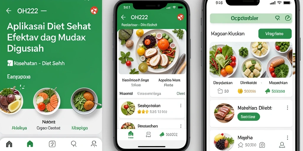 Tampilan antarmuka OH222 yang menarik untuk Diet Sehat.