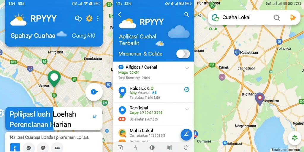 Antarmuka pengguna RPYYY yang menampilkan informasi cuaca lokal.