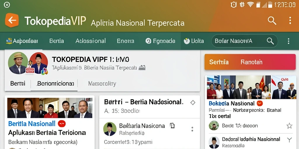 Screenshot antarmuka TOKOPEDIAVIP yang menampilkan berita terkini.